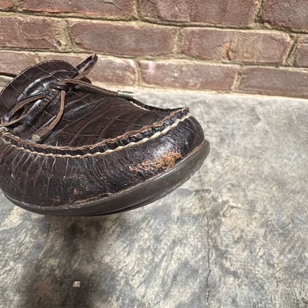 Sperry Top Sider Women’s Browm Embossed Leather Slip On Loafer Sz 9 - Picture 9 of 11